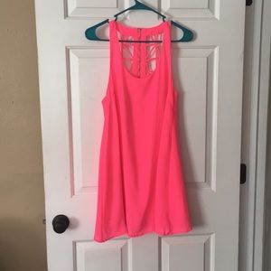 Hot pink mini dress!